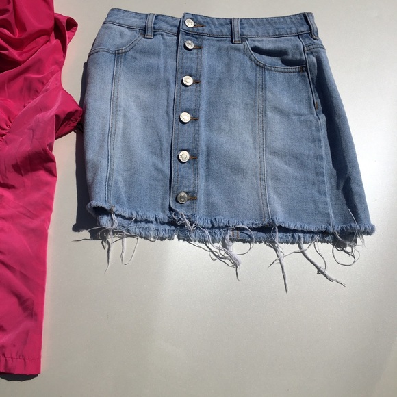 Pac Sun Los AngelesFringe button up jean skirt - Picture 5 of 7